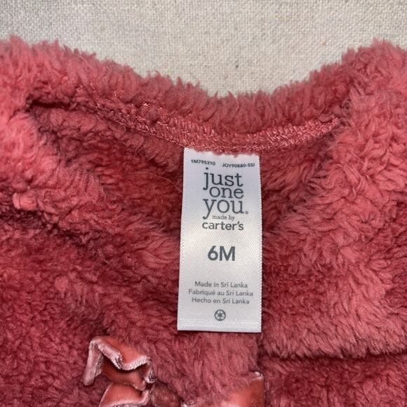 Just One Year by Carter's Girls Pink‎ Faux Fur Vest 6 Months - Picture 3 of 4